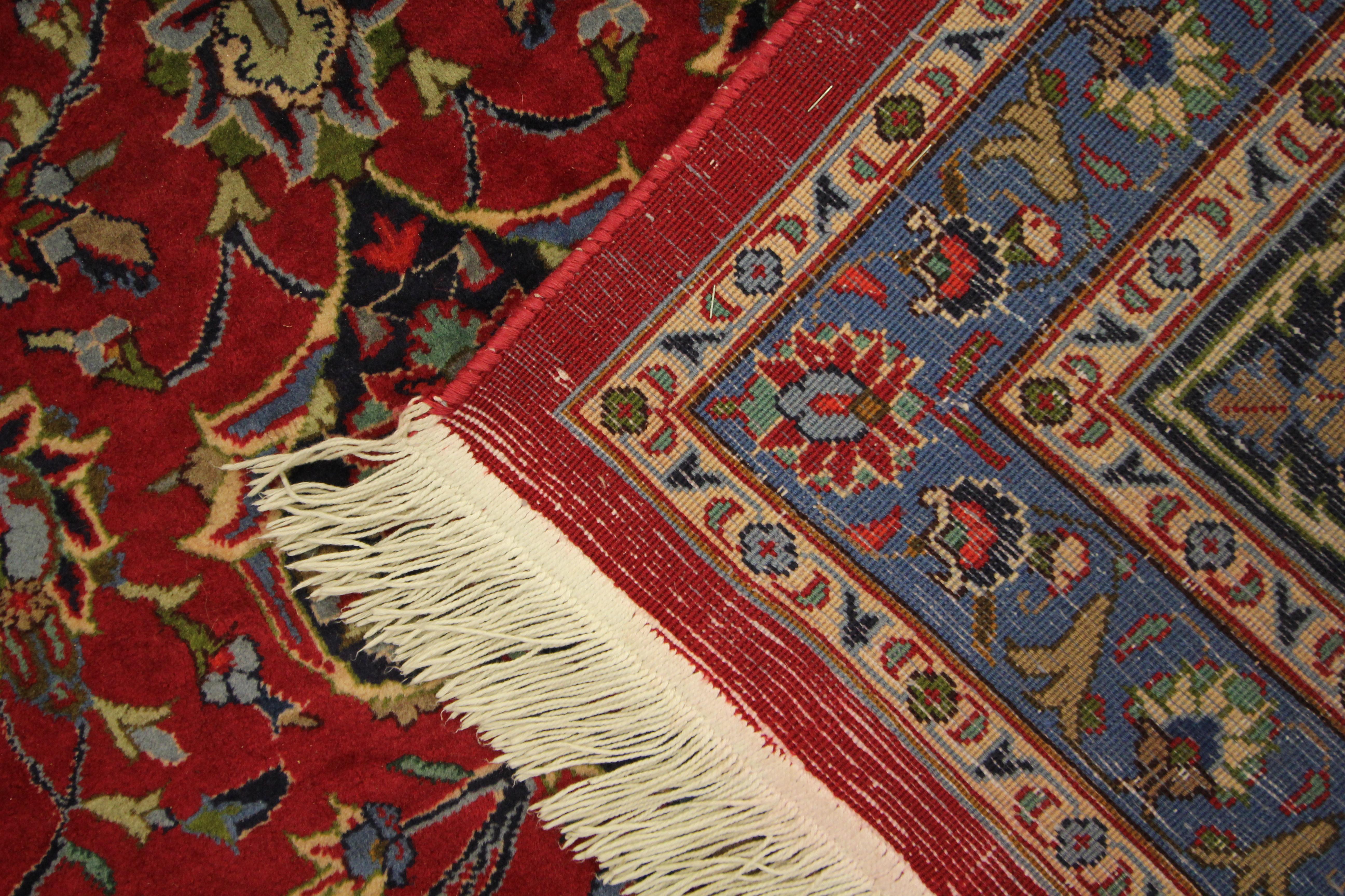 Traditional Large Carpet Red Vintage Rug Handwoven Living Room Rug For Sale 8
