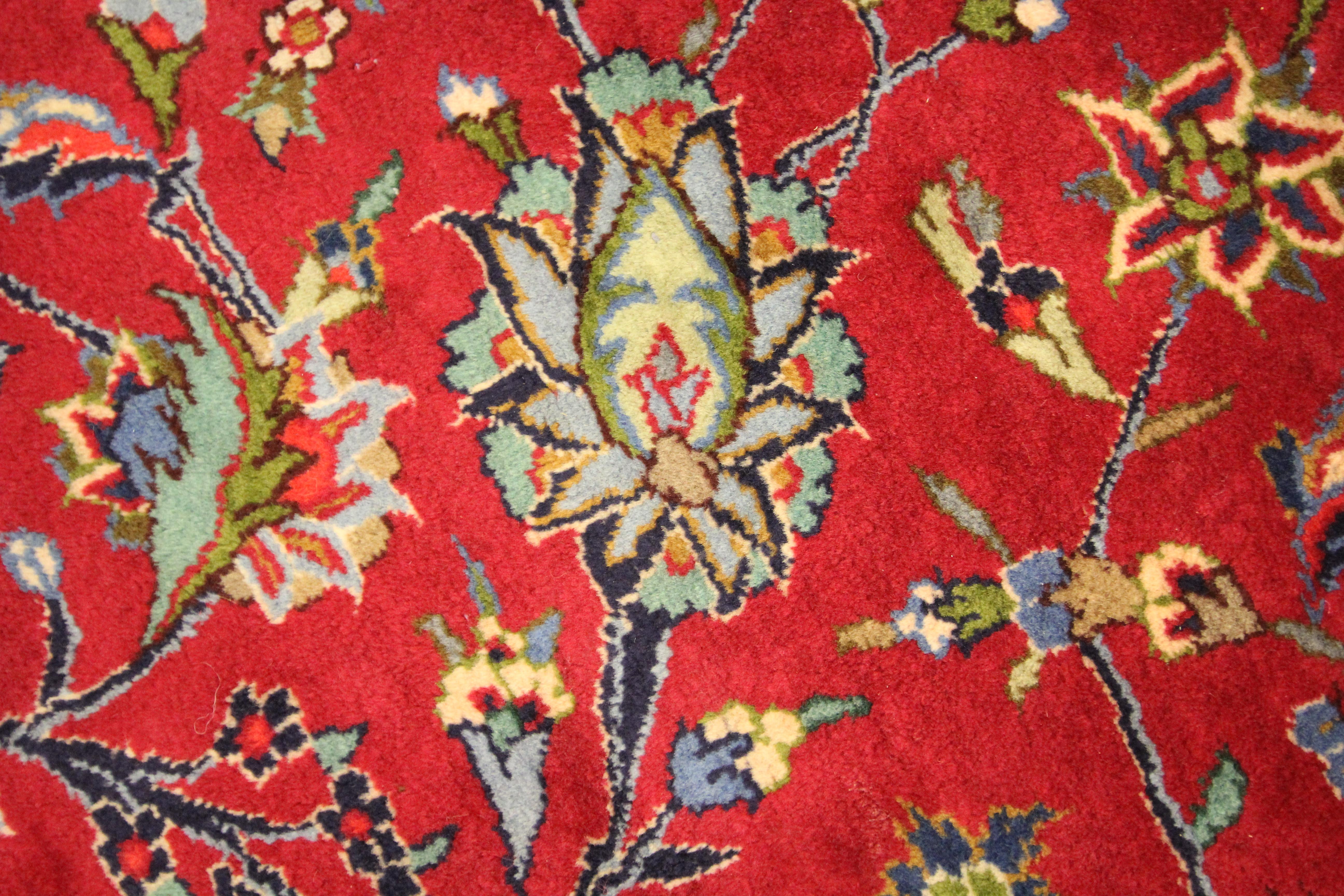 Wool Traditional Large Carpet Red Vintage Rug Handwoven Living Room Rug For Sale
