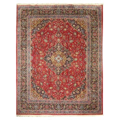 Traditioneller roter handgewebter Vintage-Teppich für den großen Teppich
