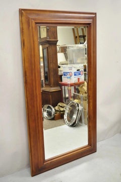 Traditional Large Cherry Wood Frame Beveled Glass 65" Tall Dressing Wall Mirror