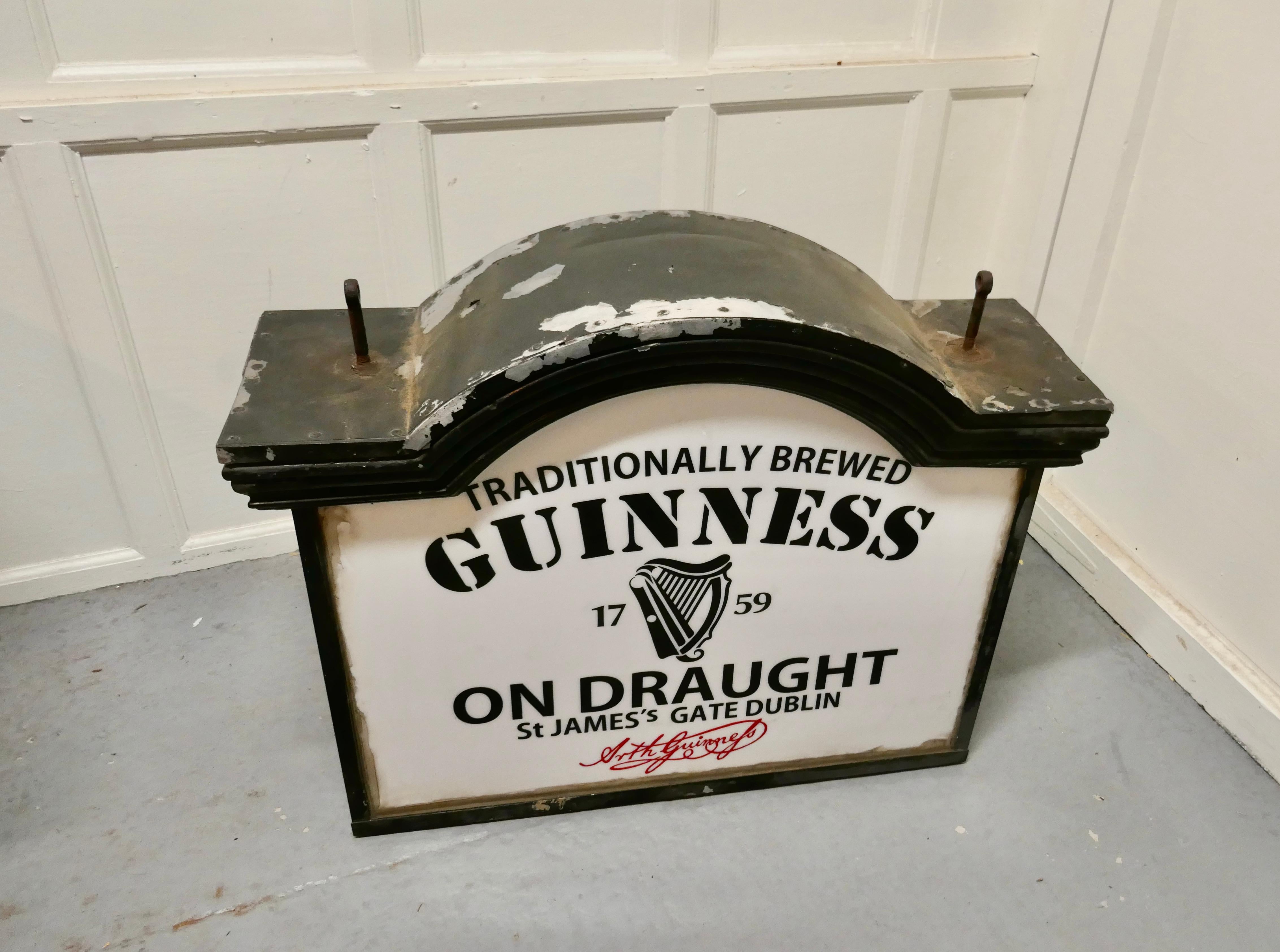 20th Century Traditional Large Guiness Hanging Pub Light from the 1950s