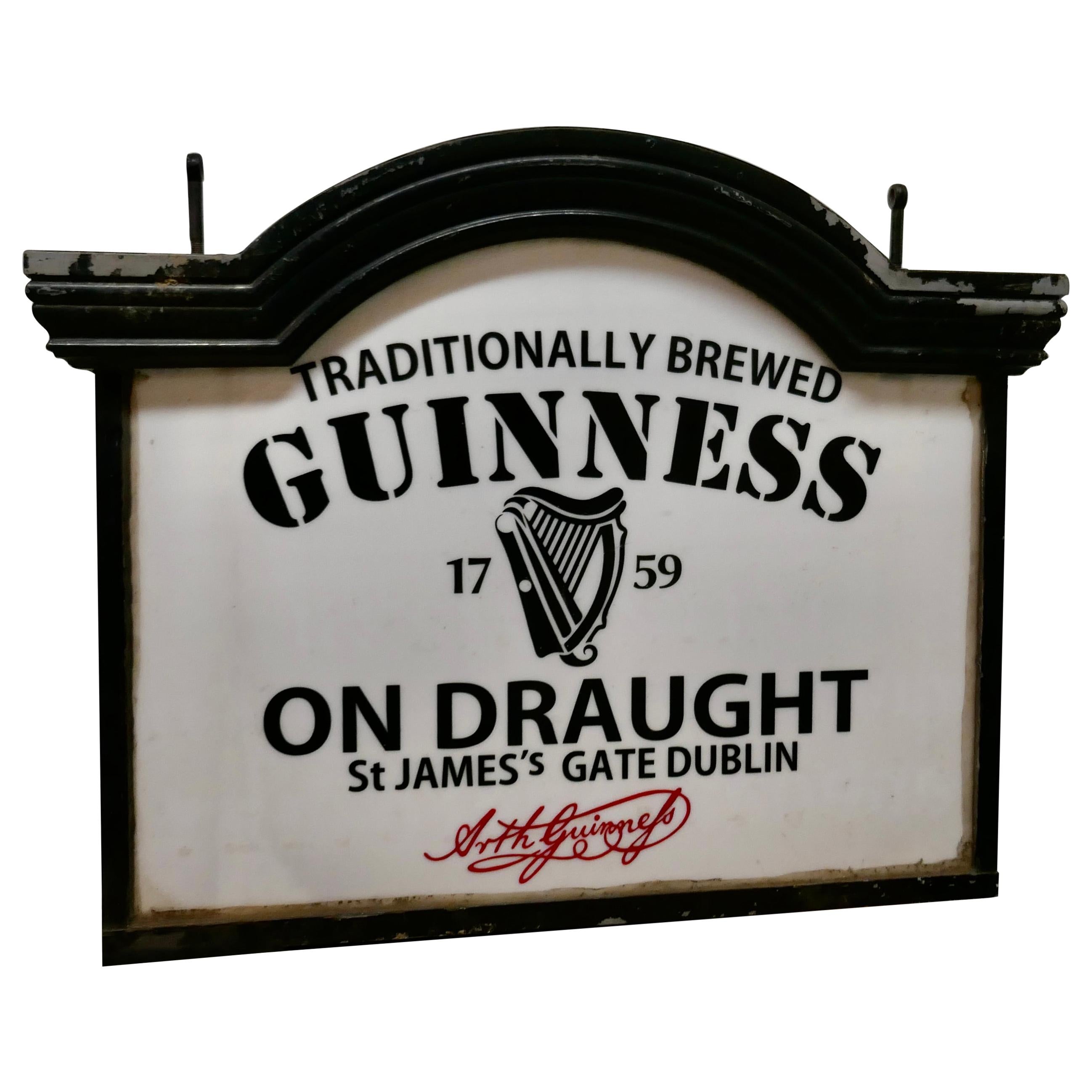Traditional Large Guiness Hanging Pub Light from the 1950s
