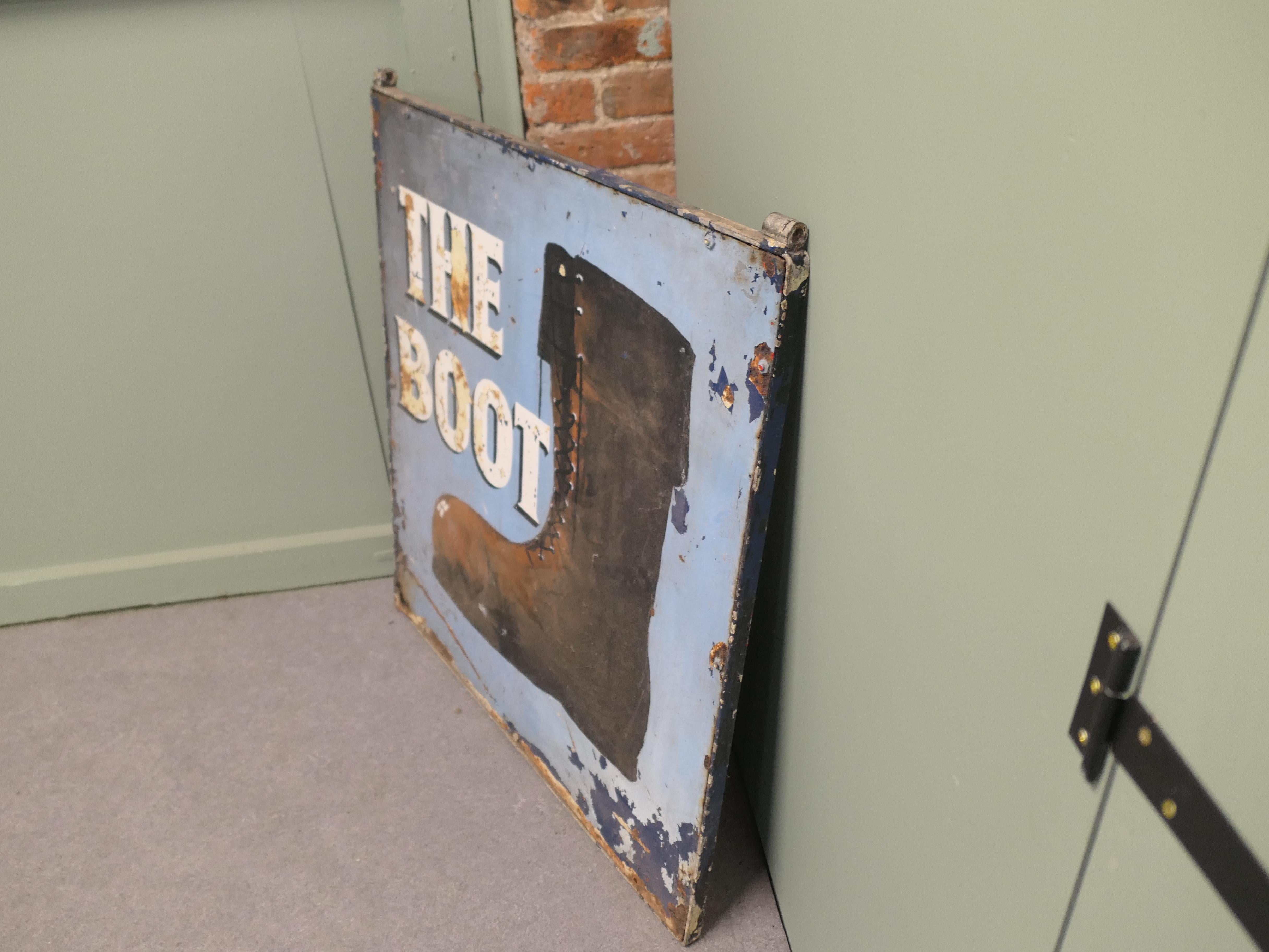 Traditionelles, großes, hängendes Pub-Schild aus Eisen. Das Boot (Frühes 20. Jahrhundert) im Angebot