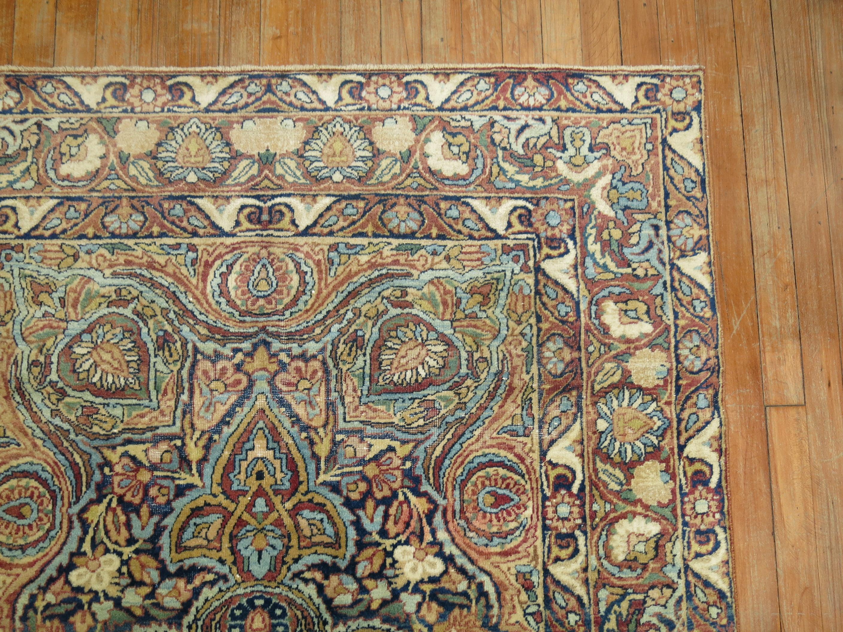 Hand-Woven Traditional Lavar Kerman Rug For Sale