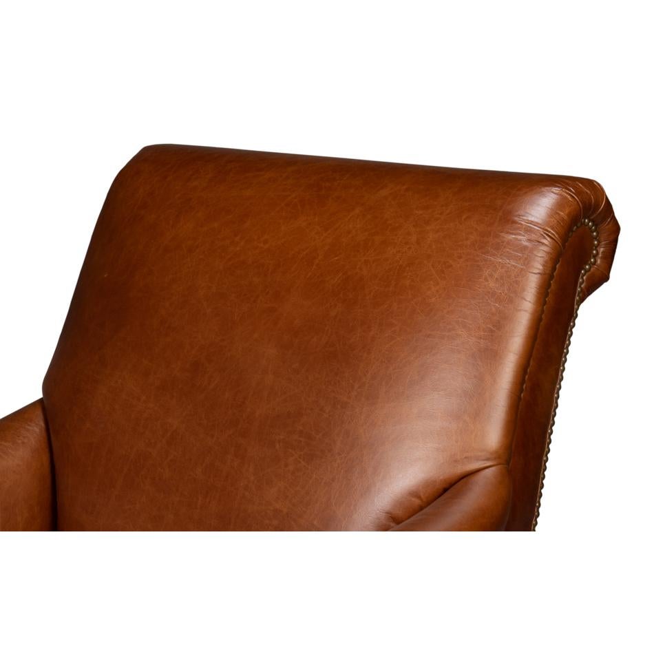 Traditional Leather Club Chair For Sale 2