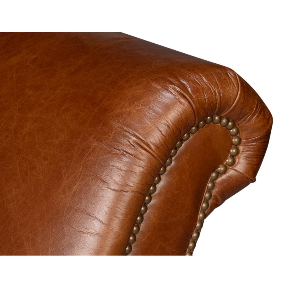 Traditional Leather Club Chair For Sale 3