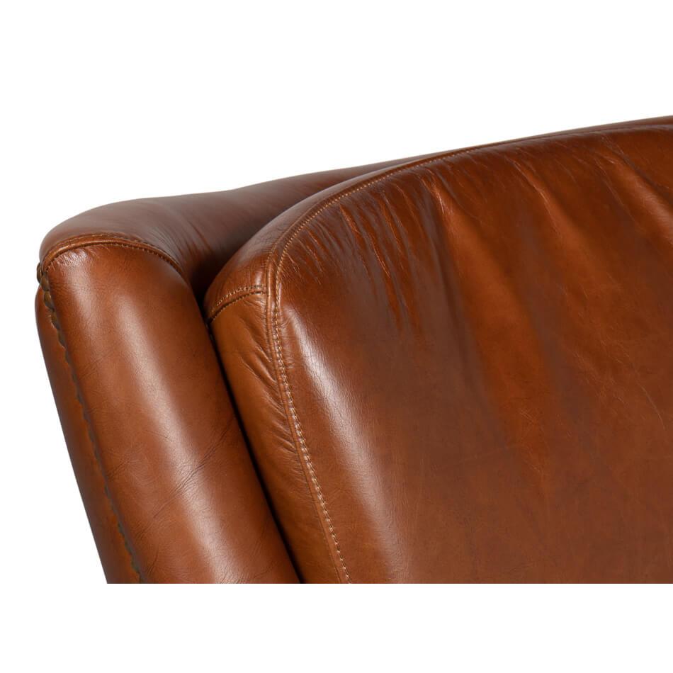 Traditional Leather Swivel Chair For Sale 2