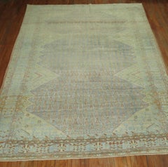 Traditional Light Blue Room Size Antique Persian Mahal Rug, Early 20th Century