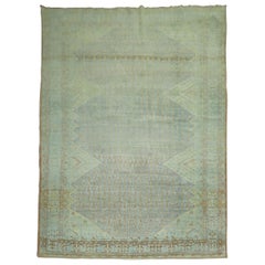 Traditional Light Blue Room Size Antique Persian Mahal Rug, Early 20th Century