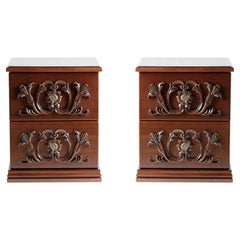 Traditional Lord Drawer Ash Wood Nightstands - a Pair