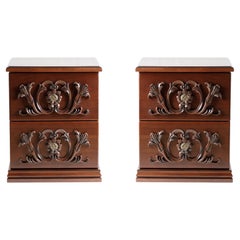 Traditional Lord Drawer Ash Wood Nightstands - a Pair