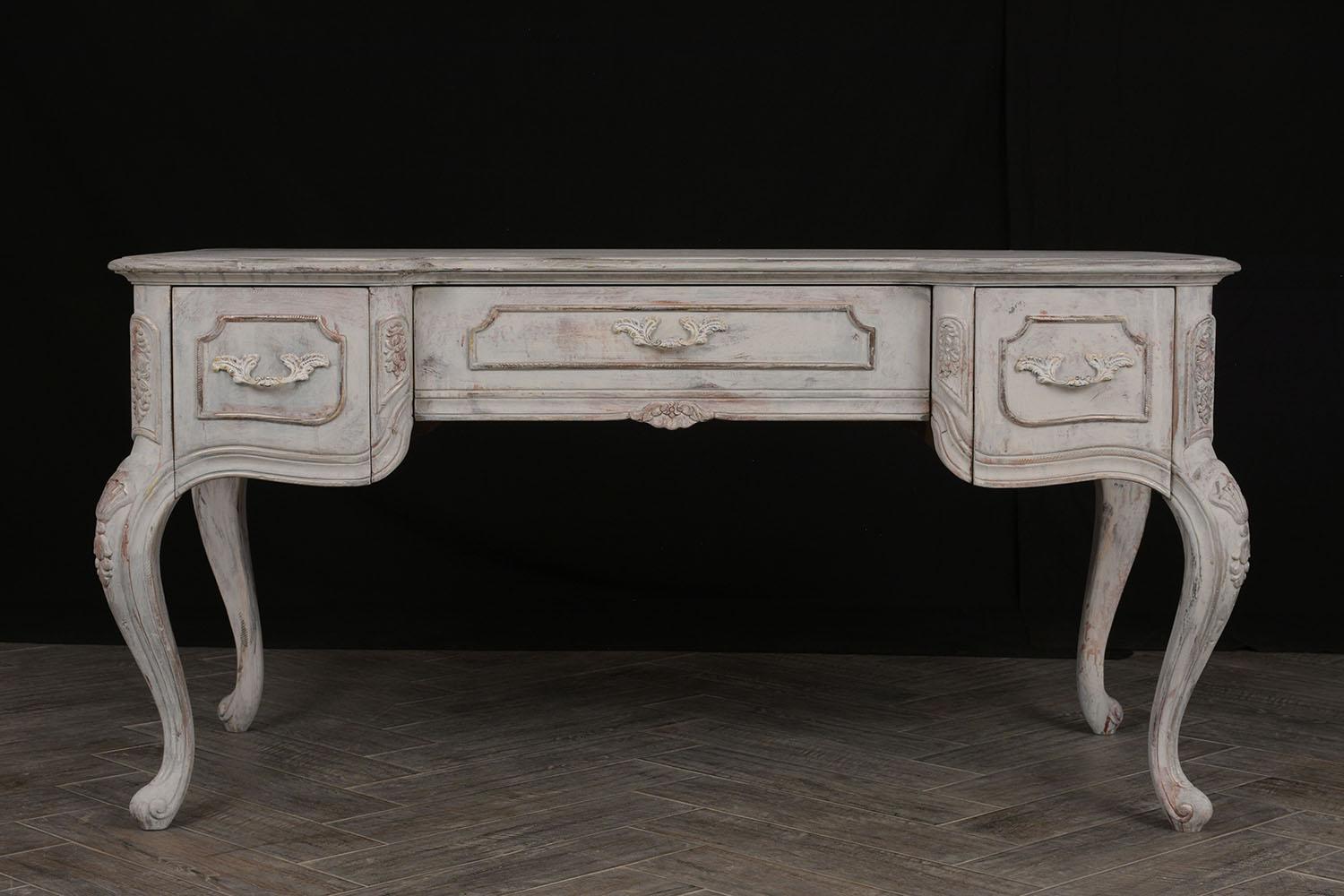 Beveled French Louis XV Painted Desk