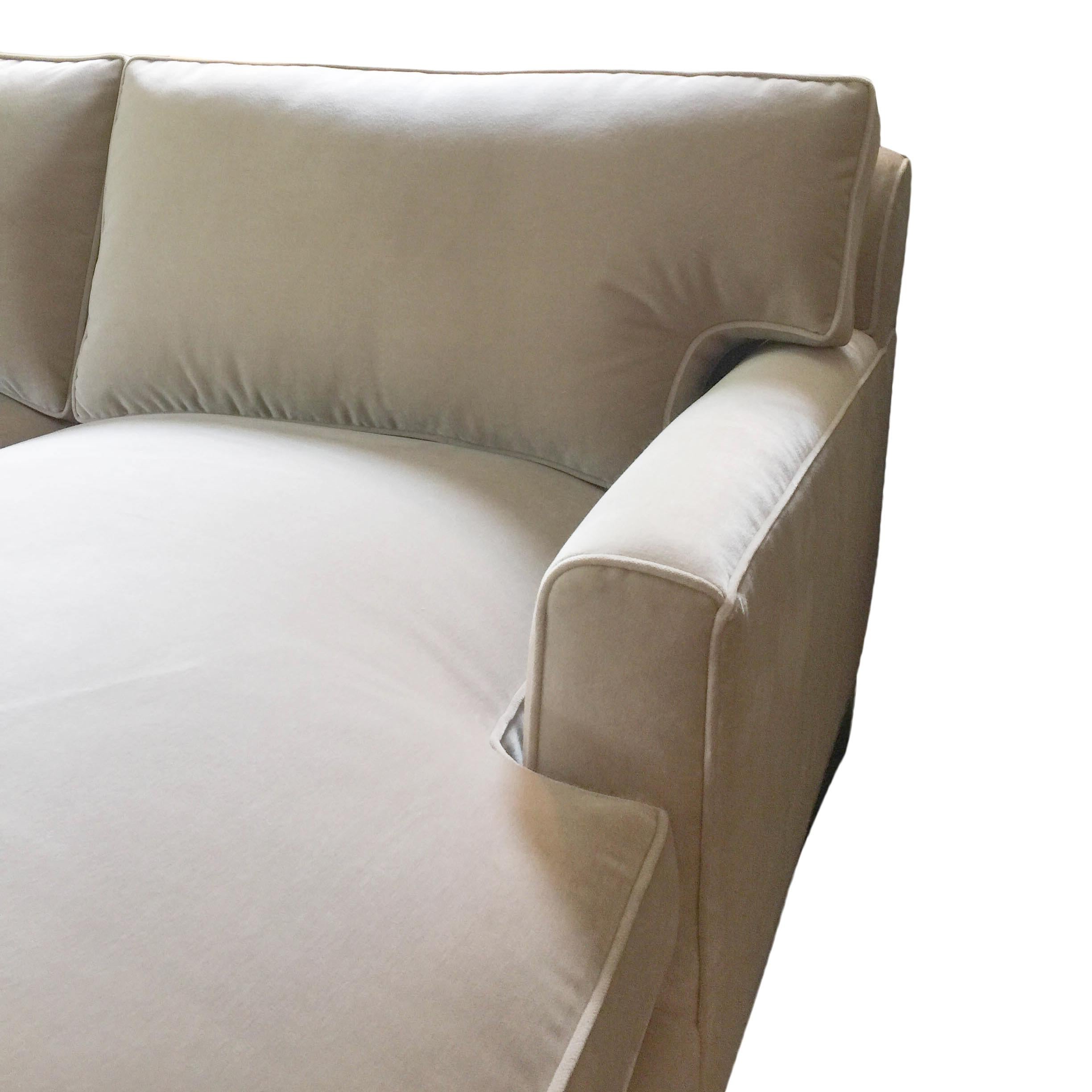 Contemporary Traditional Love Seat with Chaise For Sale