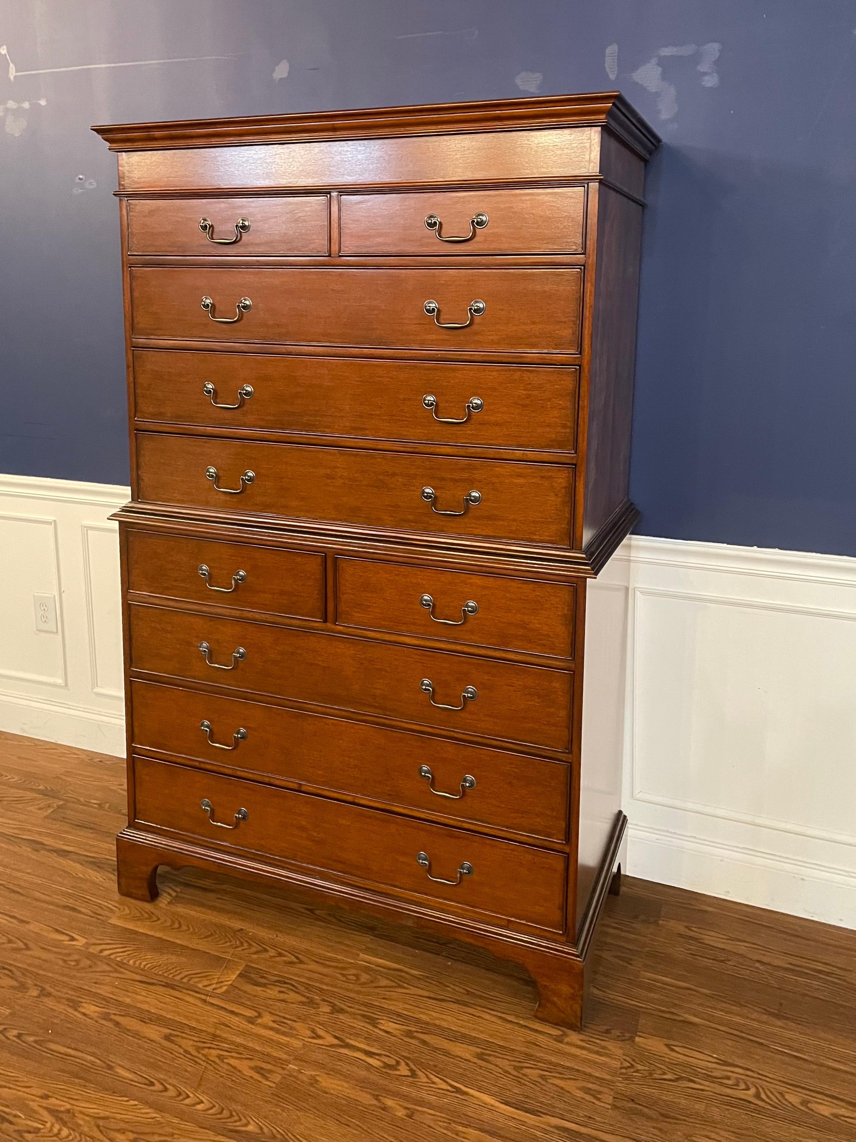 Traditional Mahogany Chest-On-Chest by Leighton Hall - Showroom Sample  For Sale 2
