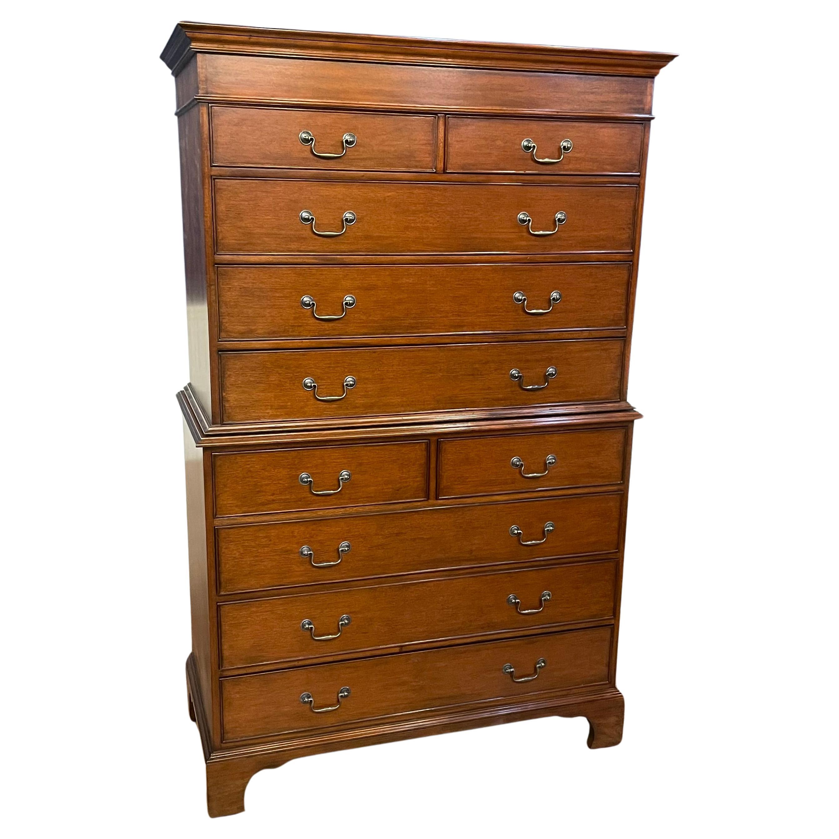 Traditional Mahogany Chest-On-Chest by Leighton Hall - Showroom Sample  For Sale