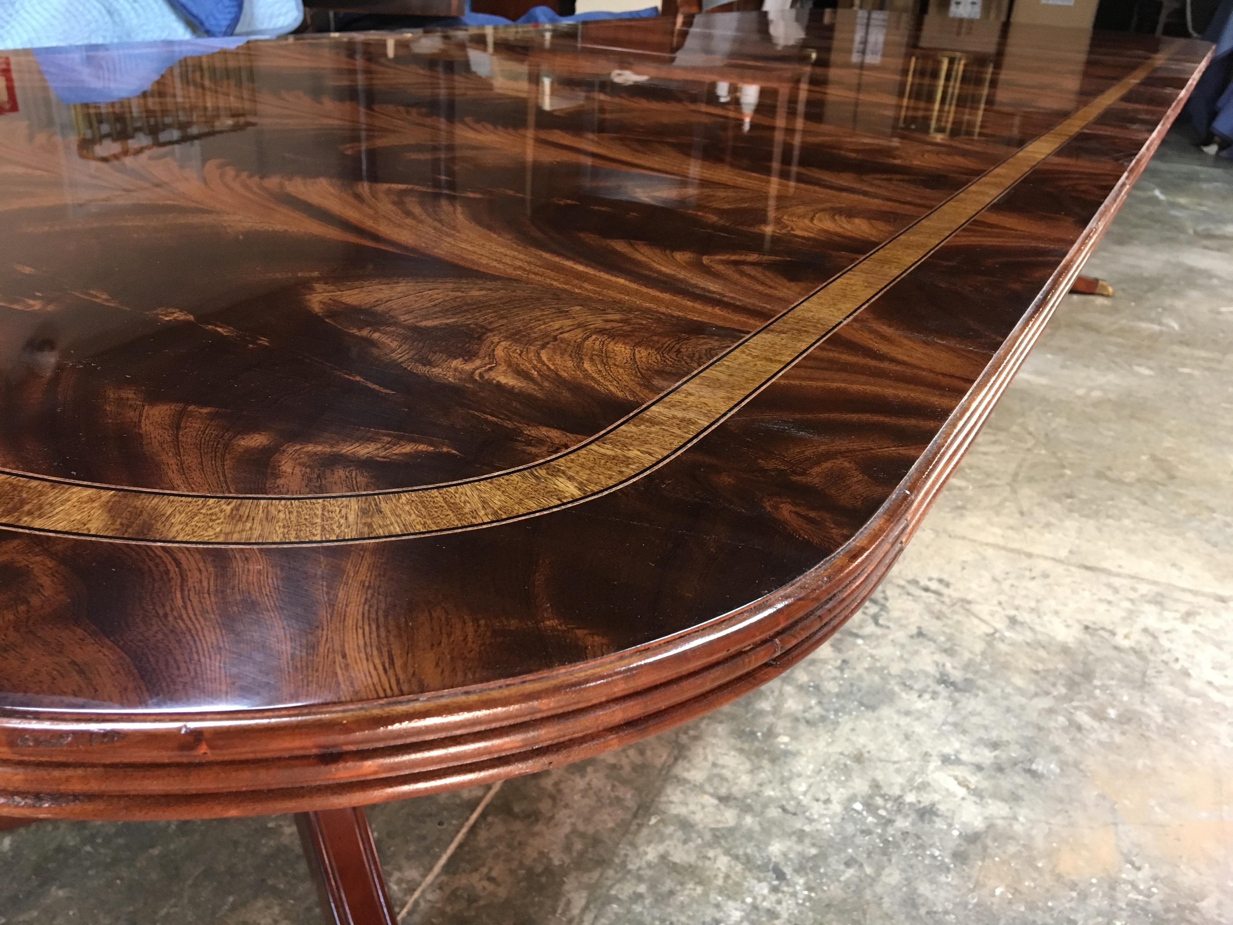 Traditional Mahogany Georgian Style Banquet Dining Table by Leighton Hall For Sale 6