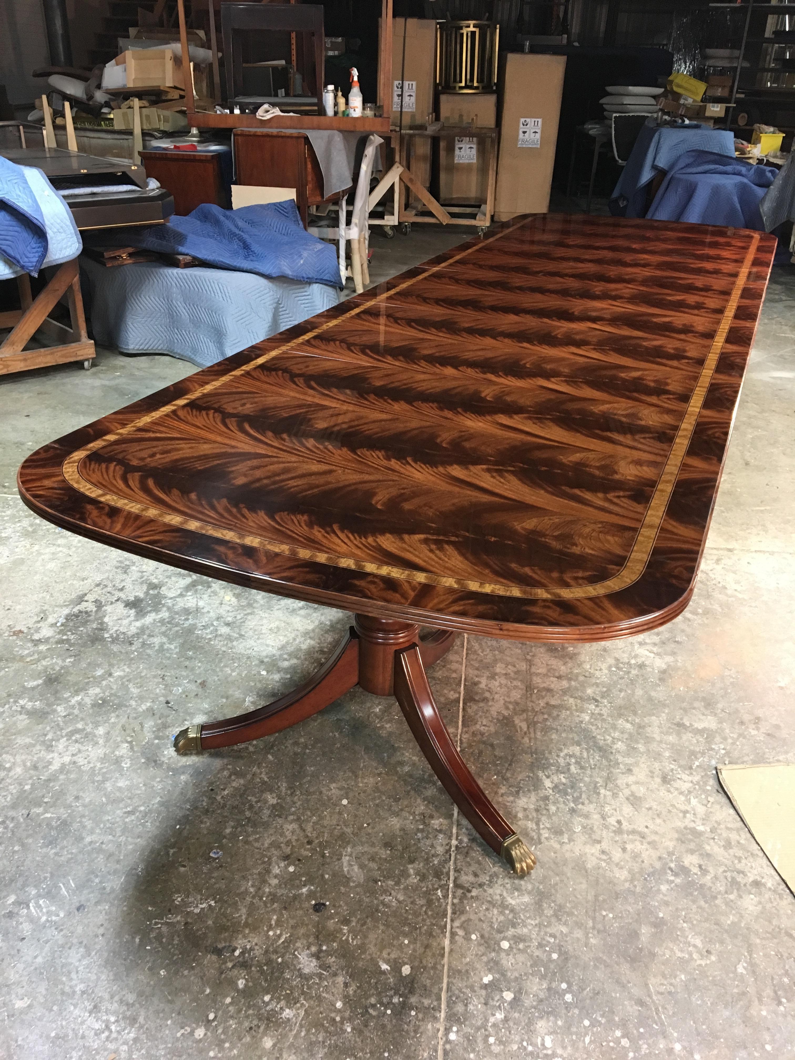 American Traditional Mahogany Georgian Style Banquet Dining Table by Leighton Hall For Sale