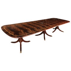 Traditional Mahogany Georgian Style Banquet Dining Table by Leighton Hall
