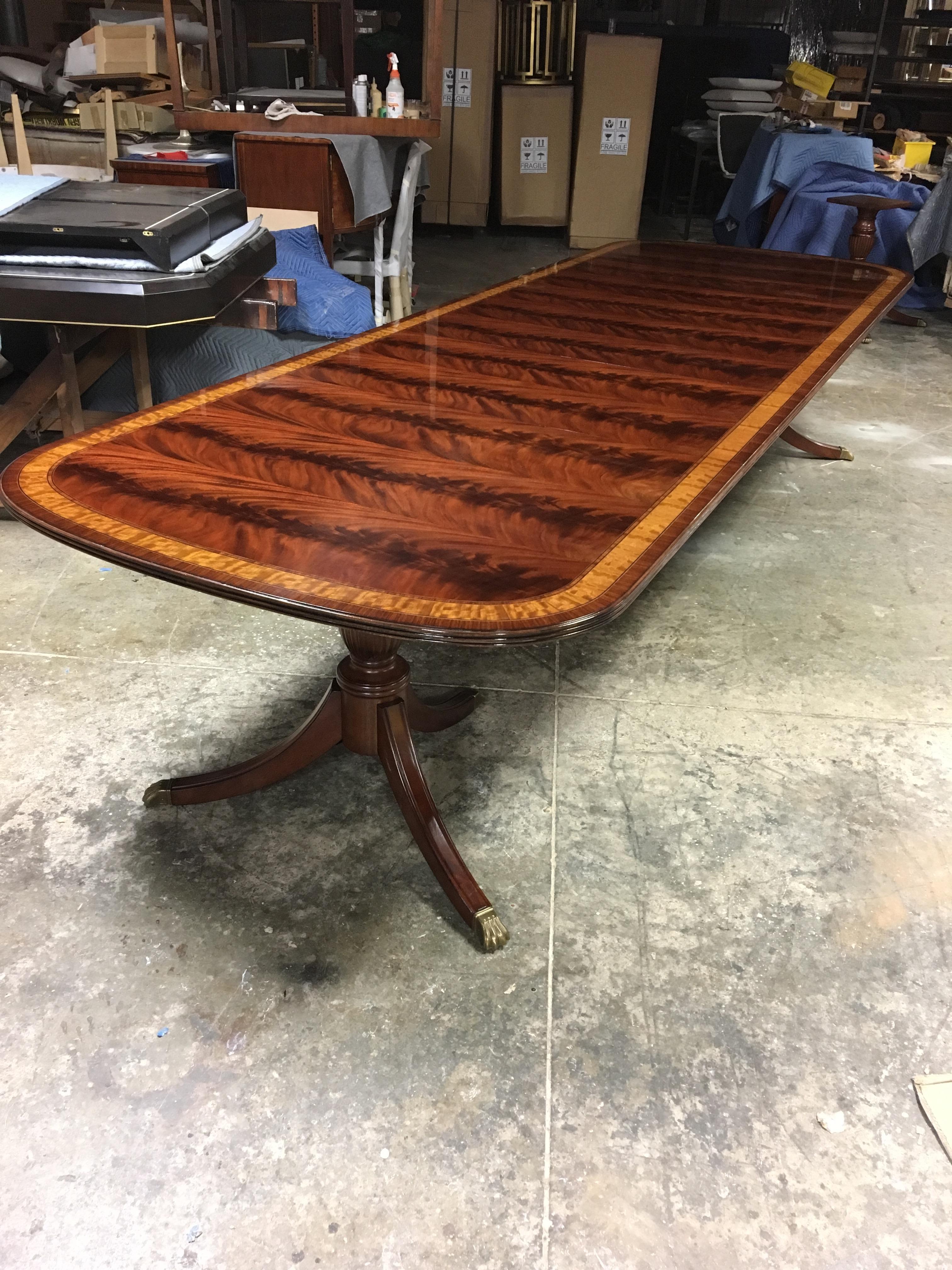 Traditional Mahogany Georgian Style Dining Table by Leighton Hall 9