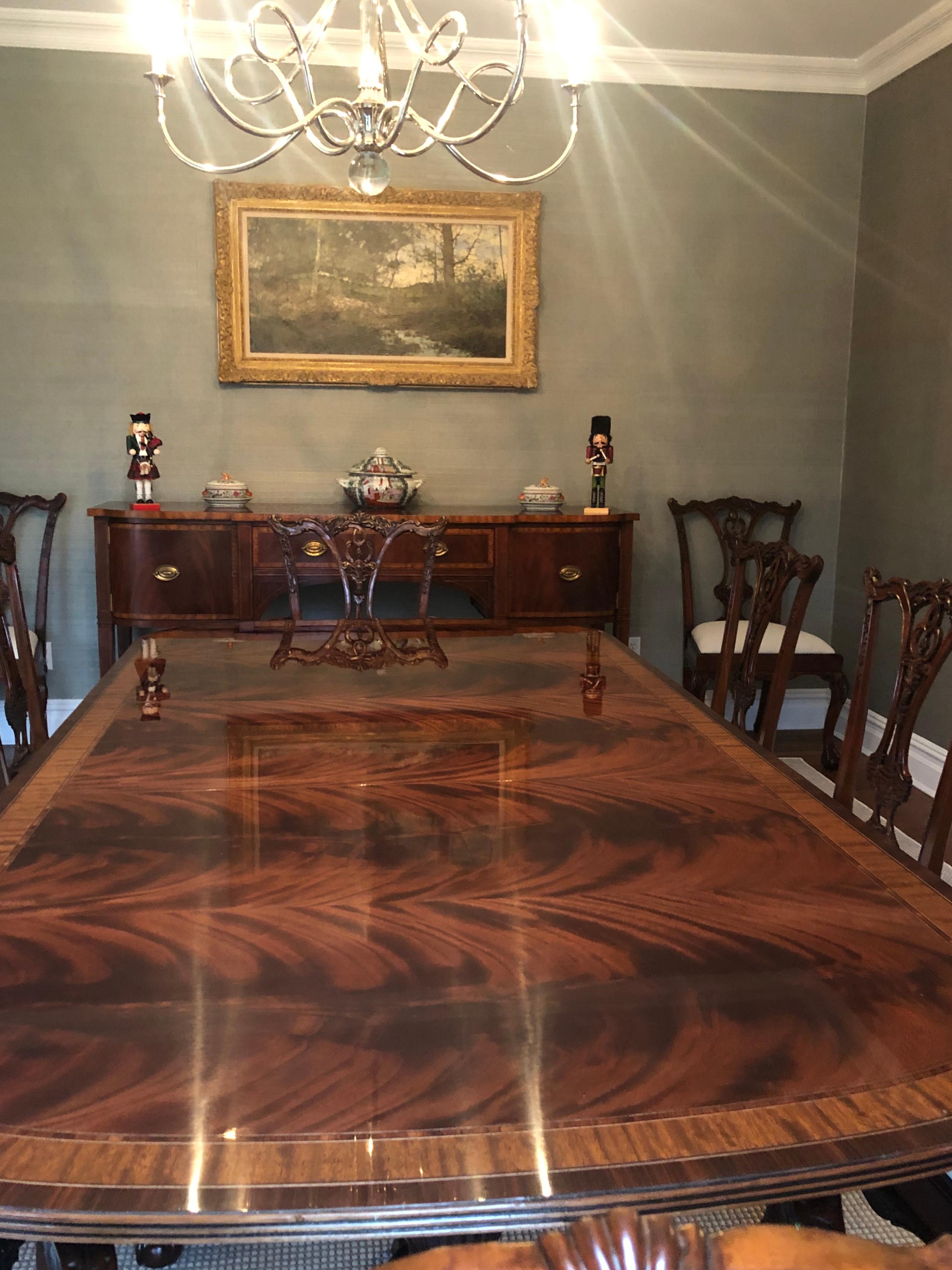 Traditional Mahogany Georgian Style Dining Table by Leighton Hall 11