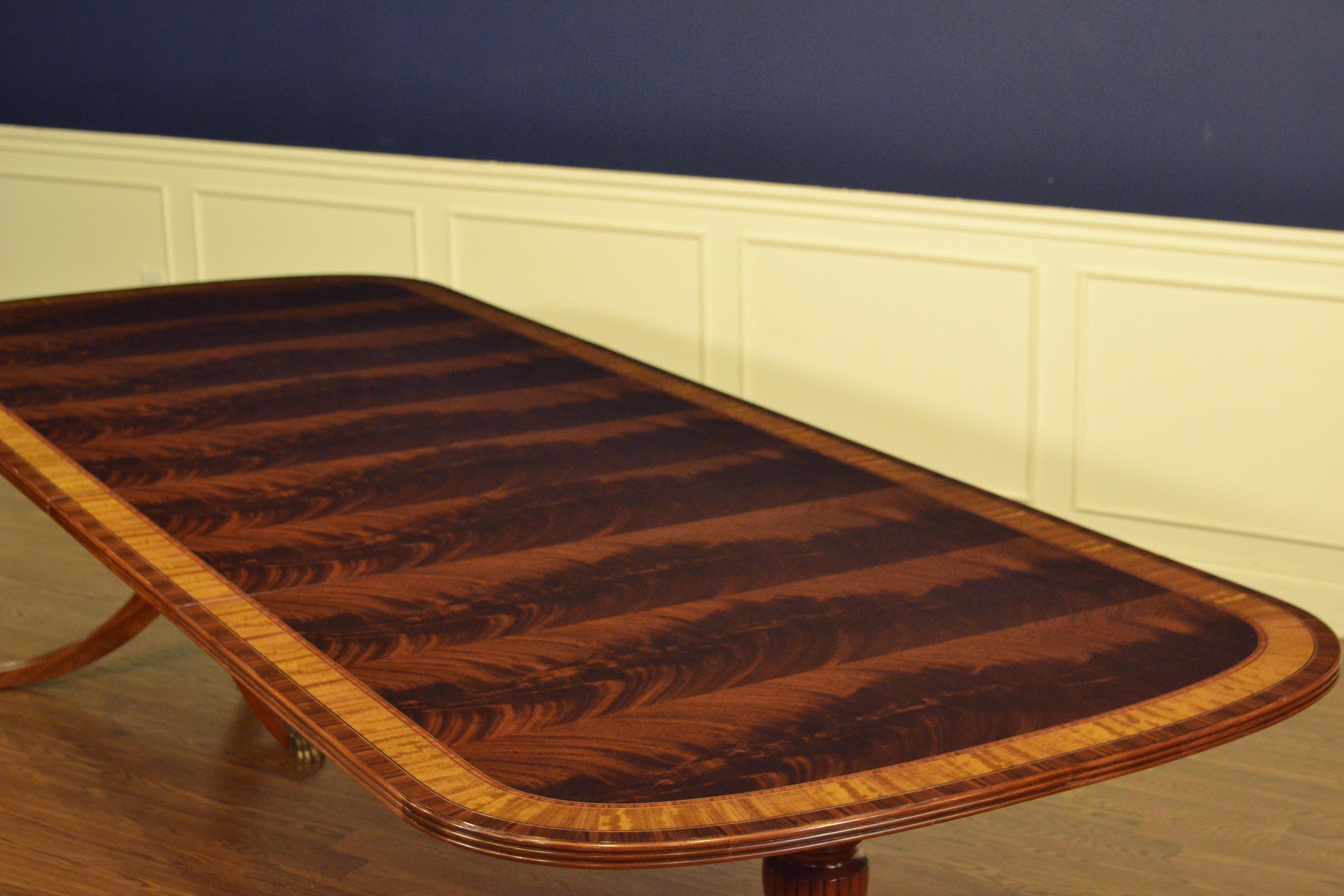 American Traditional Mahogany Georgian Style Dining Table by Leighton Hall For Sale