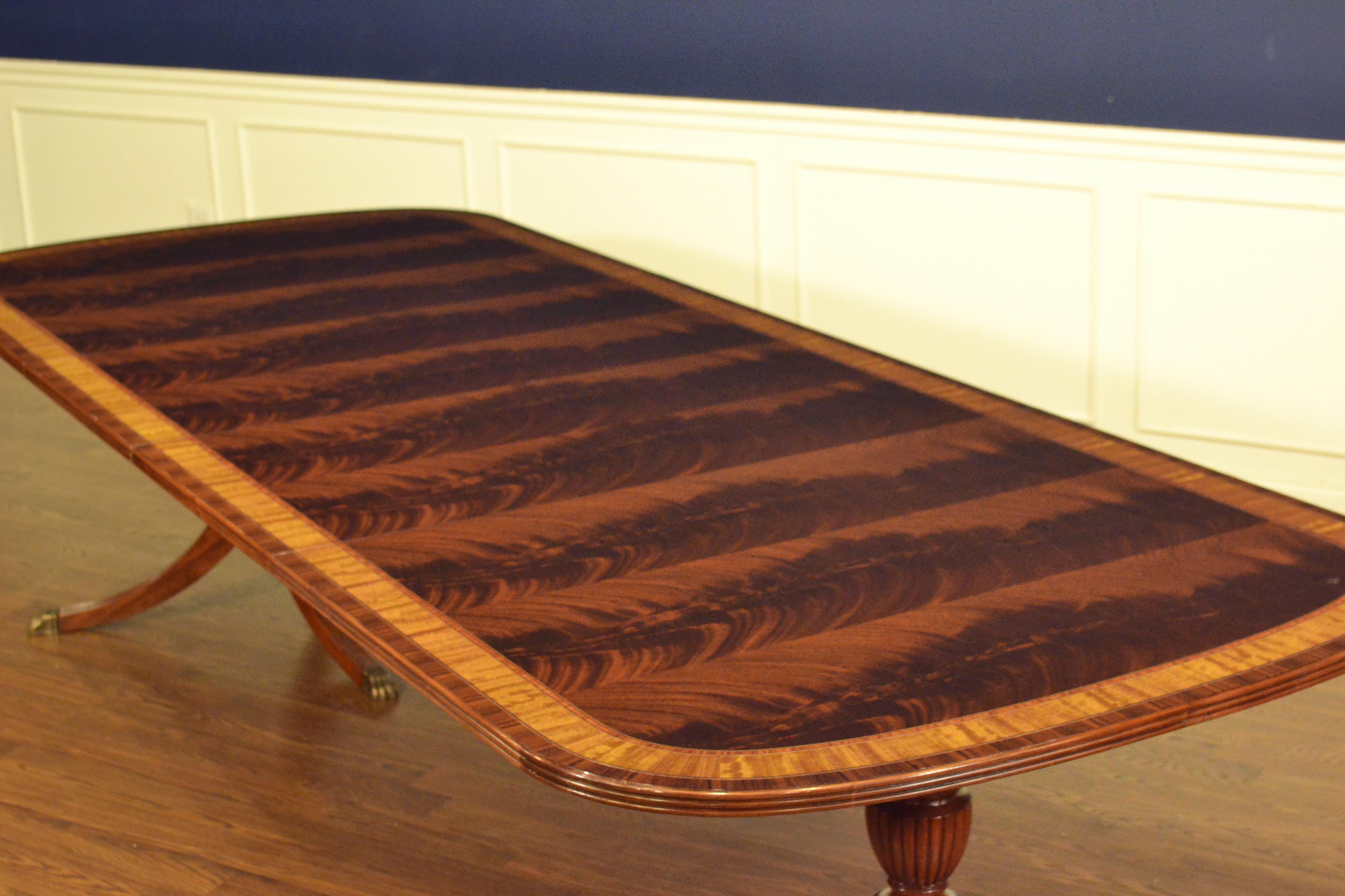 American Traditional Mahogany Georgian Style Dining Table by Leighton Hall