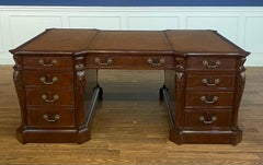 Traditional Mahogany Partners Desk by Leighton Hall