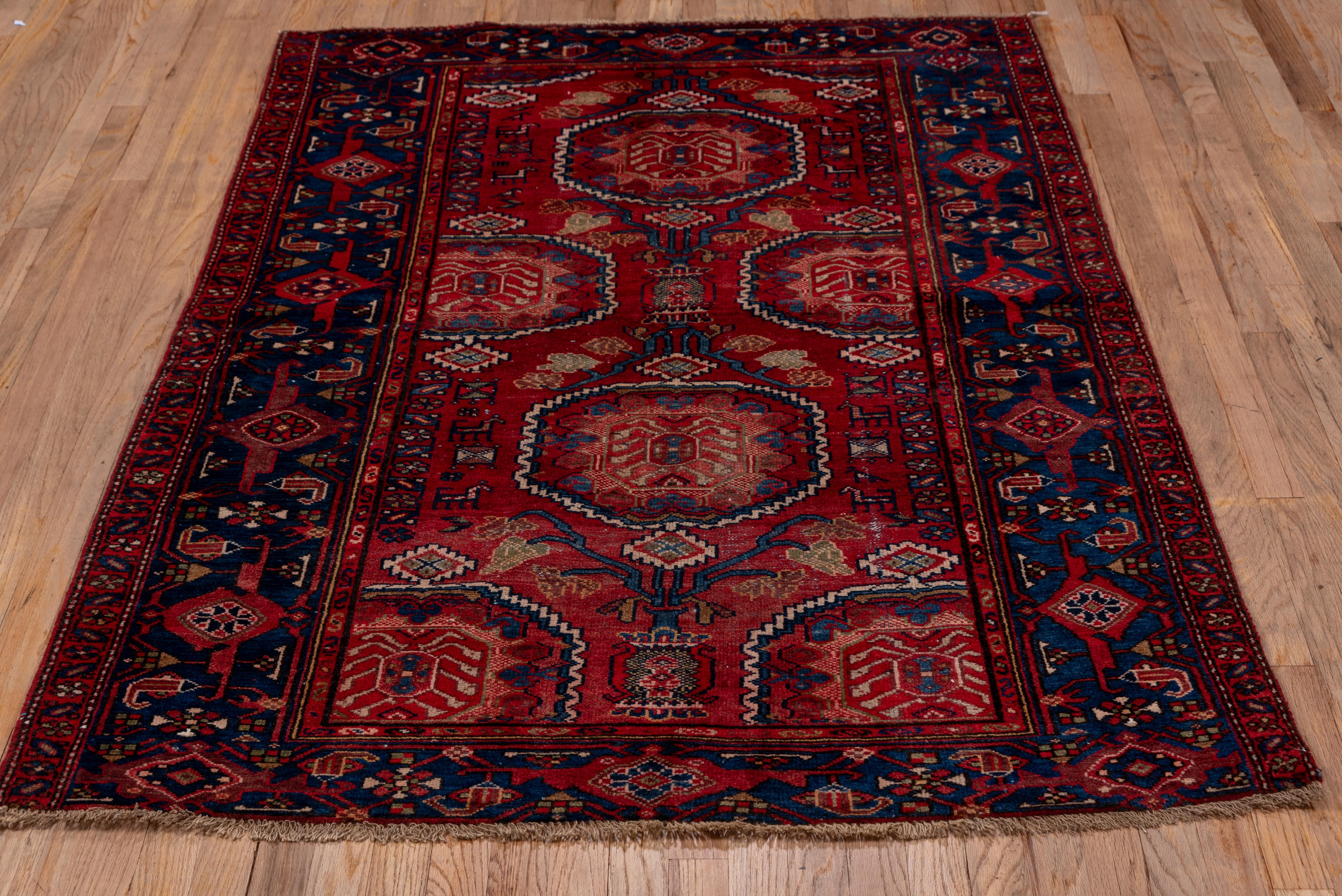 Traditional Malayer Rug in Reds Blues For Sale 2