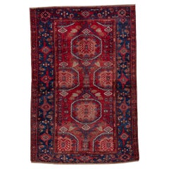 Traditional Malayer Rug in Reds Blues