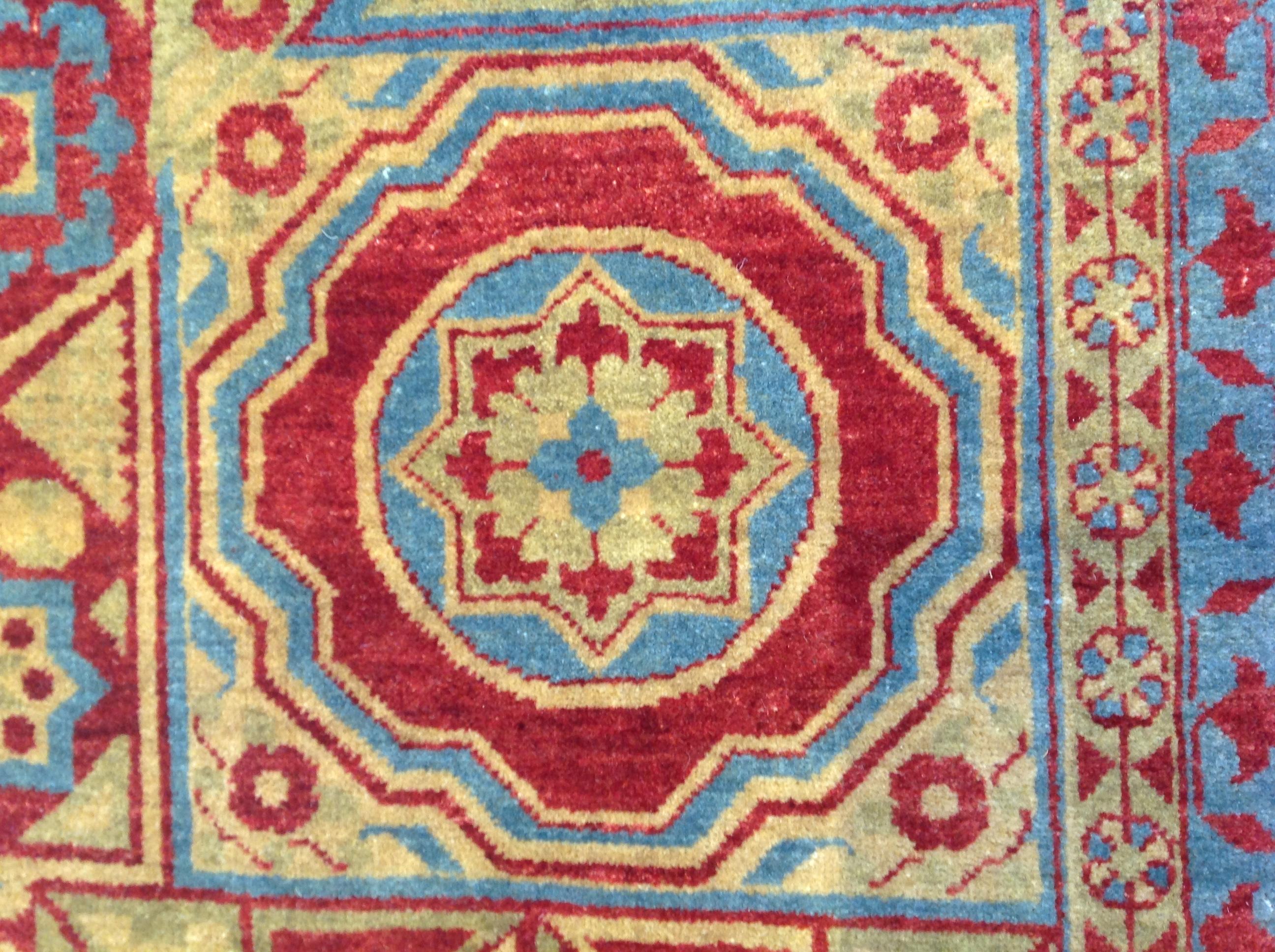 Noué à la main Tapis traditionnel Mamluk à motif de zone en vente