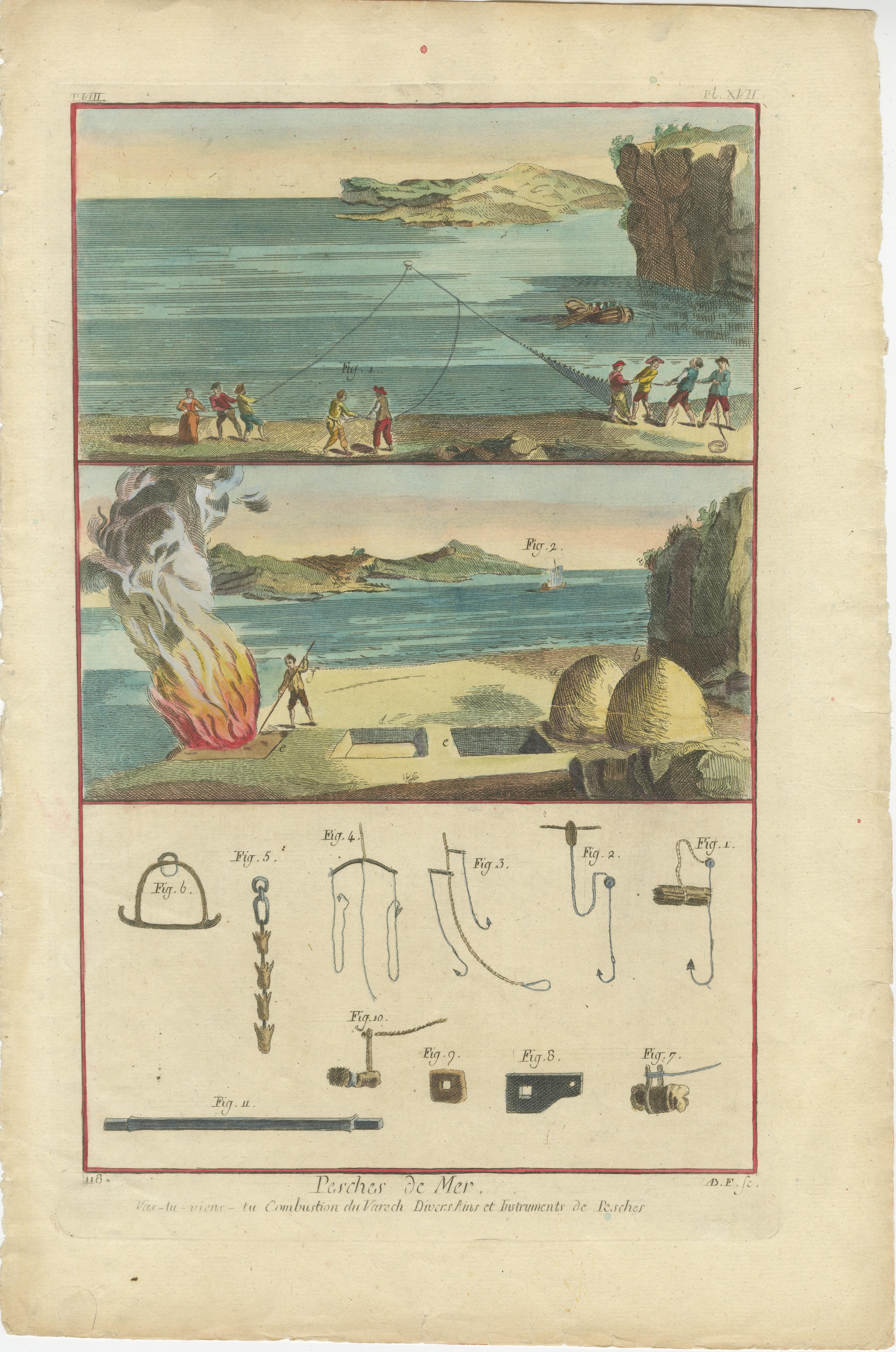 Gravé Vieillesse maritime traditionnelle : techniques illustrées gravées en 1793 en vente