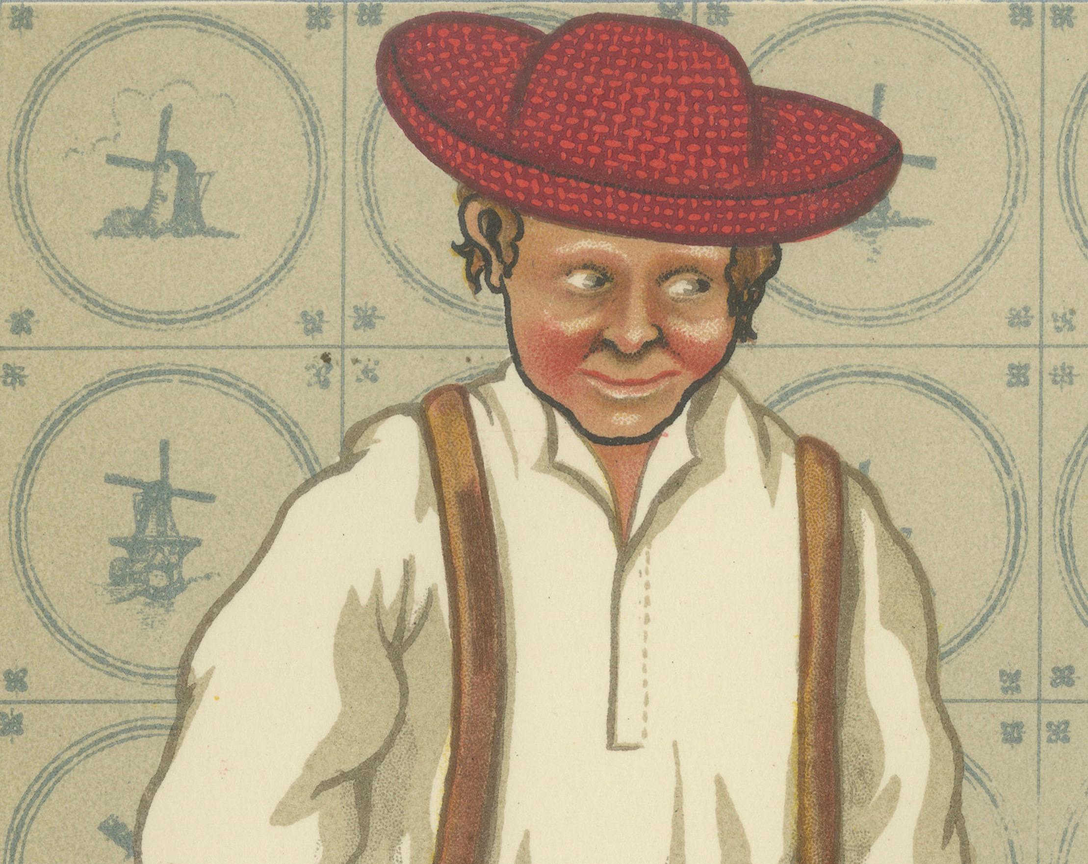 Traditionelle Markttagkostüme und Käseporter von Westfriesland, um 1930 (Papier) im Angebot