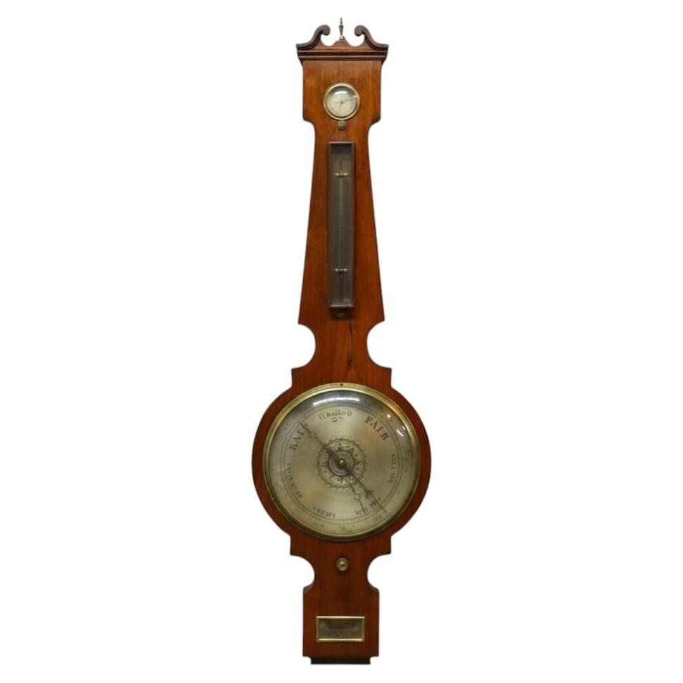 Traditional Mercury Banjo Shaped Rosewood Barometer Unsigned C1880