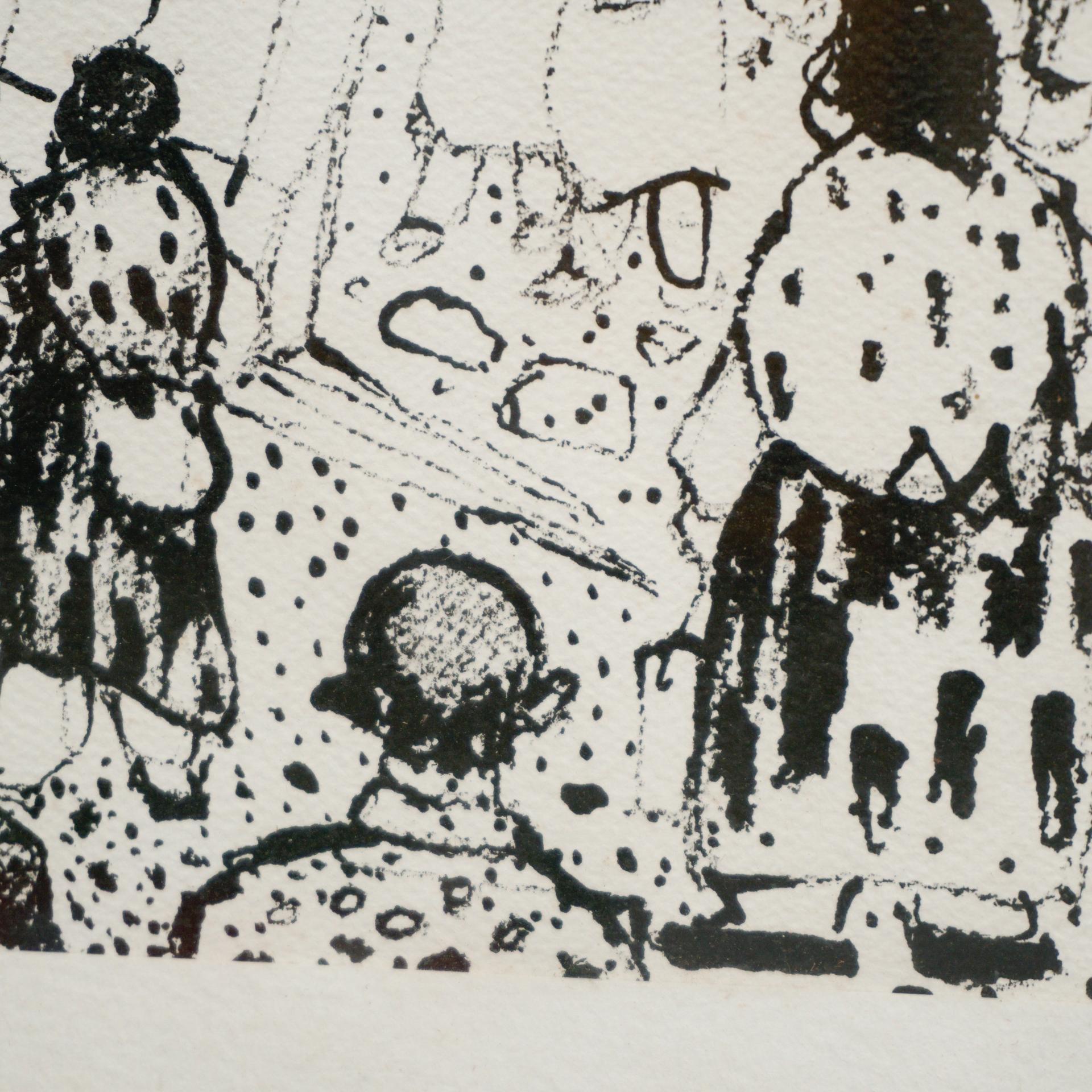 Traditional Mid 20th Century Ink Painting Framed For Sale 2