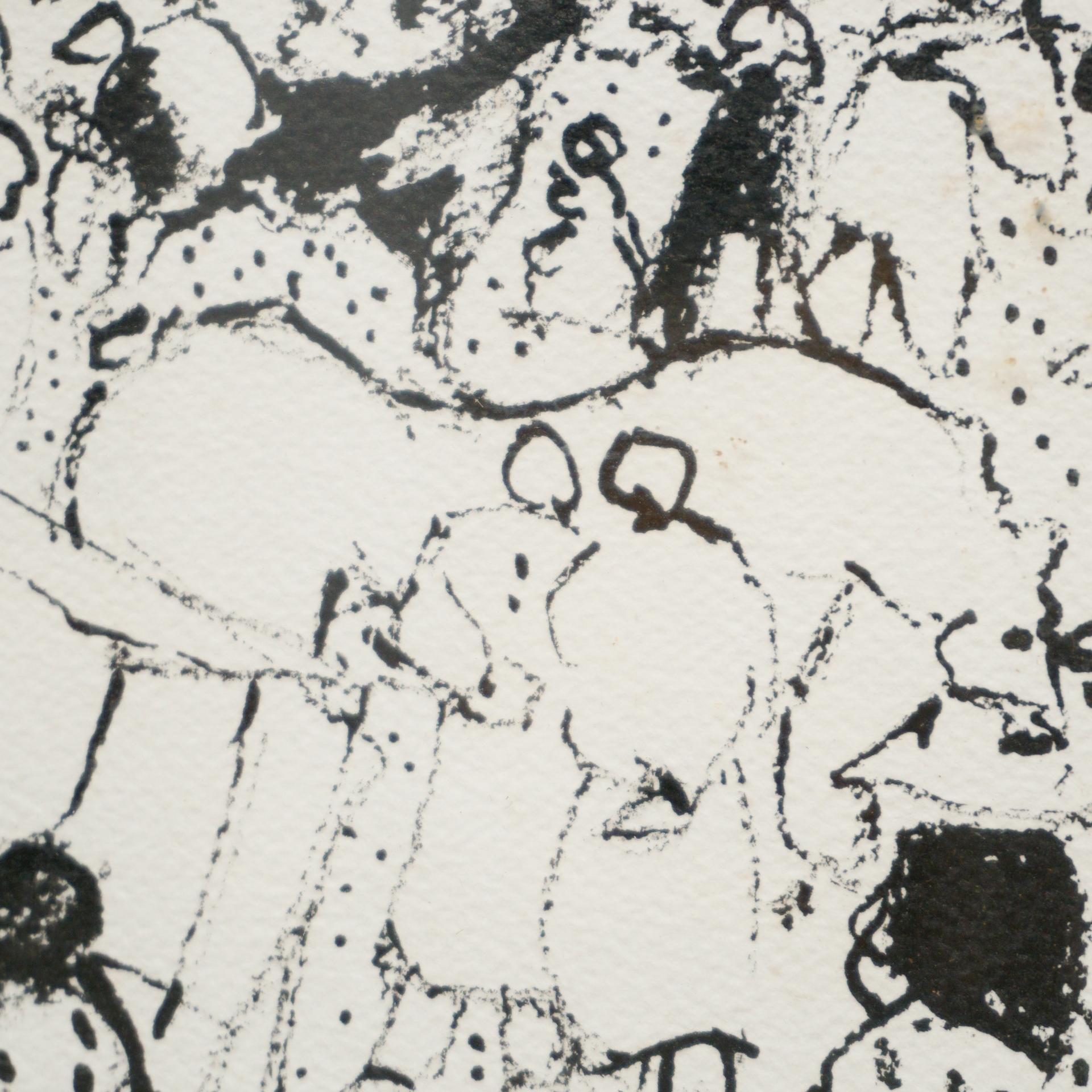 Traditional Mid 20th Century Ink Painting Framed For Sale 3