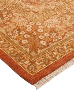 Traditional Mogul Hand Knotted Wool Brown Area Rug