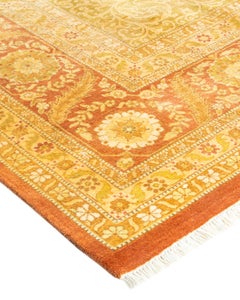 Traditioneller Mogul Teppich aus handgeknüpfter Wolle Brown Area Rug
