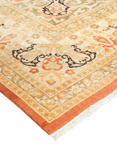 Traditioneller Mogul Teppich aus handgeknüpfter Wolle Brown Area Rug