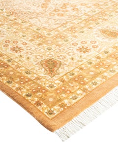Traditioneller Mogul Teppich aus handgeknüpfter Wolle Brown Area Rug