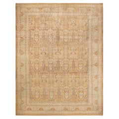 Traditional Mogul Hand Knotted Wool Brown Area Rug