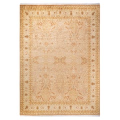 Traditional Mogul Hand Knotted Wool Brown Area Rug