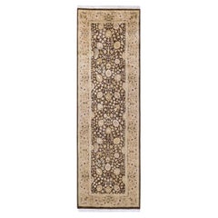 Tapis de course traditionnel Mogul en laine nouée à la main Brown