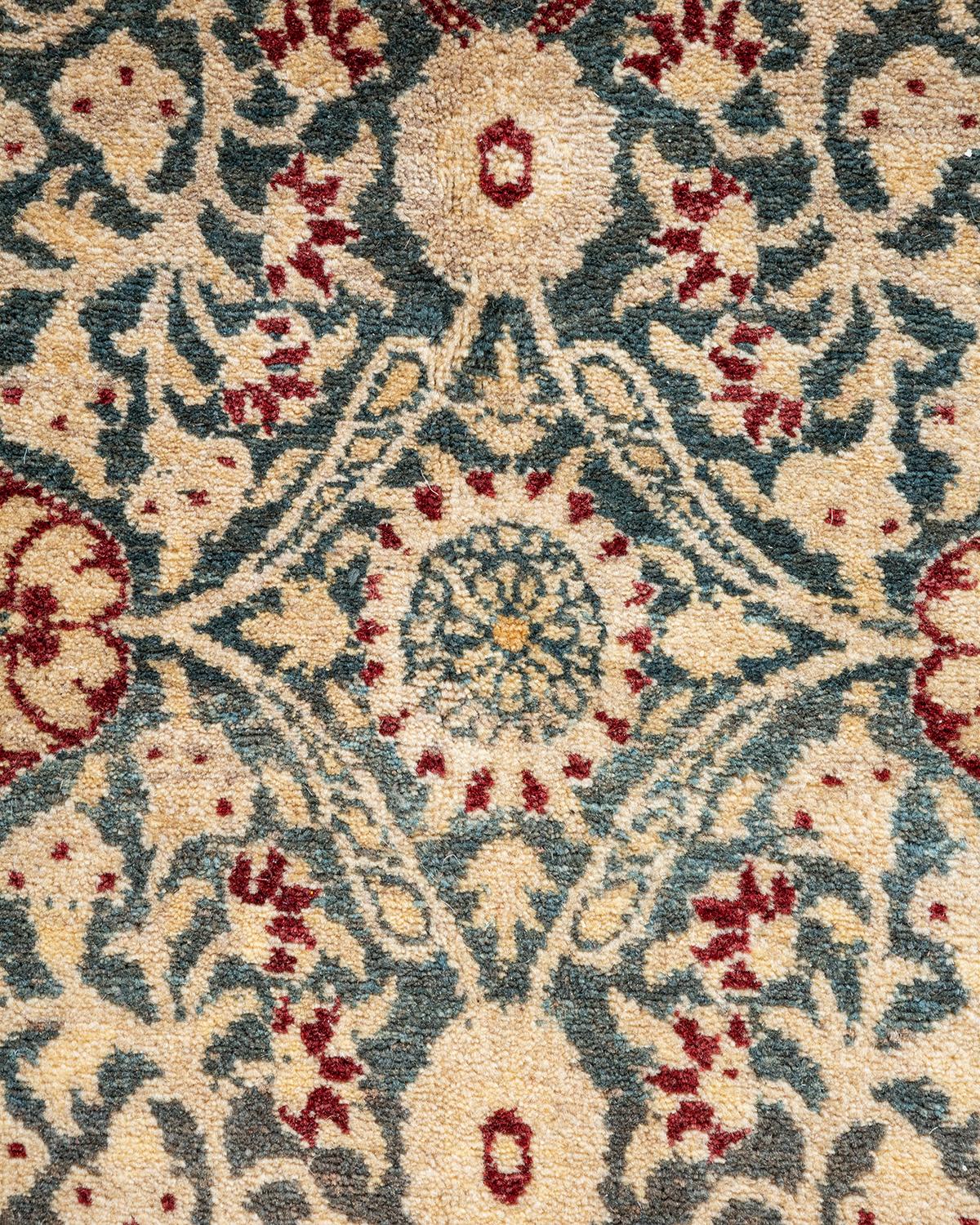 Pakistanais Tapis traditionnel Mogul noué à la main en laine grise en vente