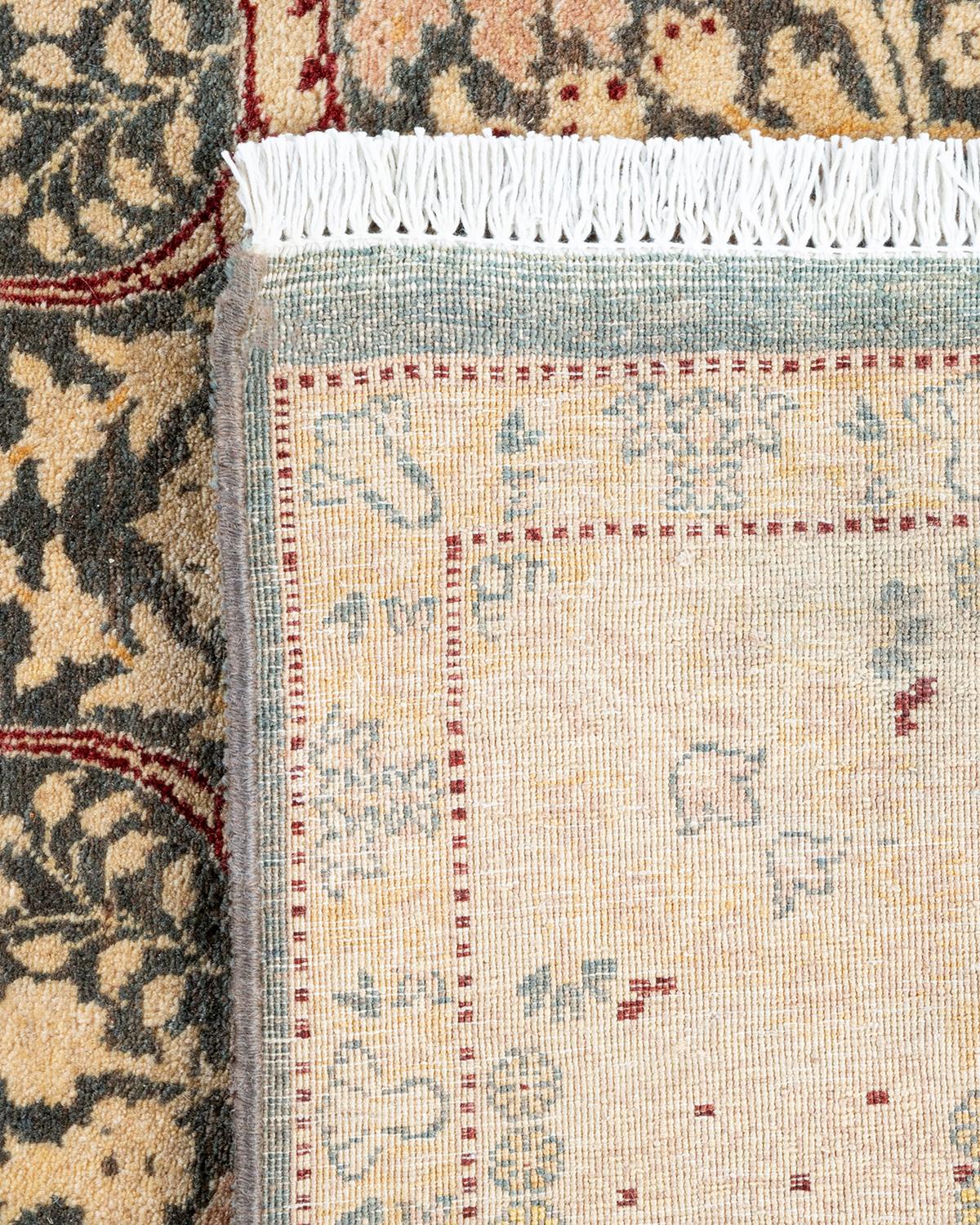 XXIe siècle et contemporain Tapis traditionnel Mogul noué à la main en laine grise en vente