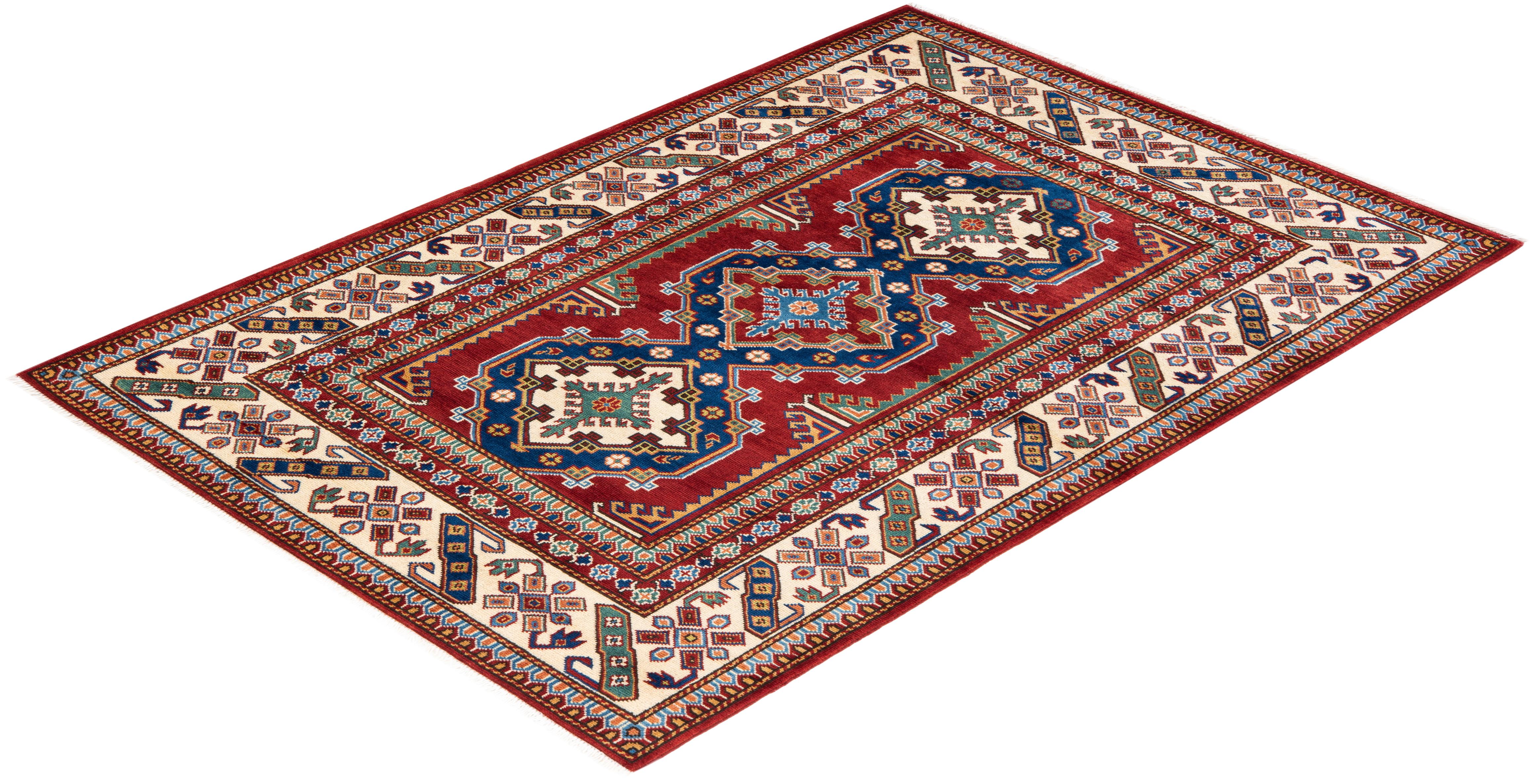 Traditional Mogul Hand Knotted Wool Gray Area Rug For Sale 2