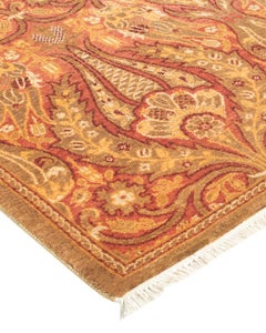Traditional Mogul Hand Knotted Wool Pink Runner