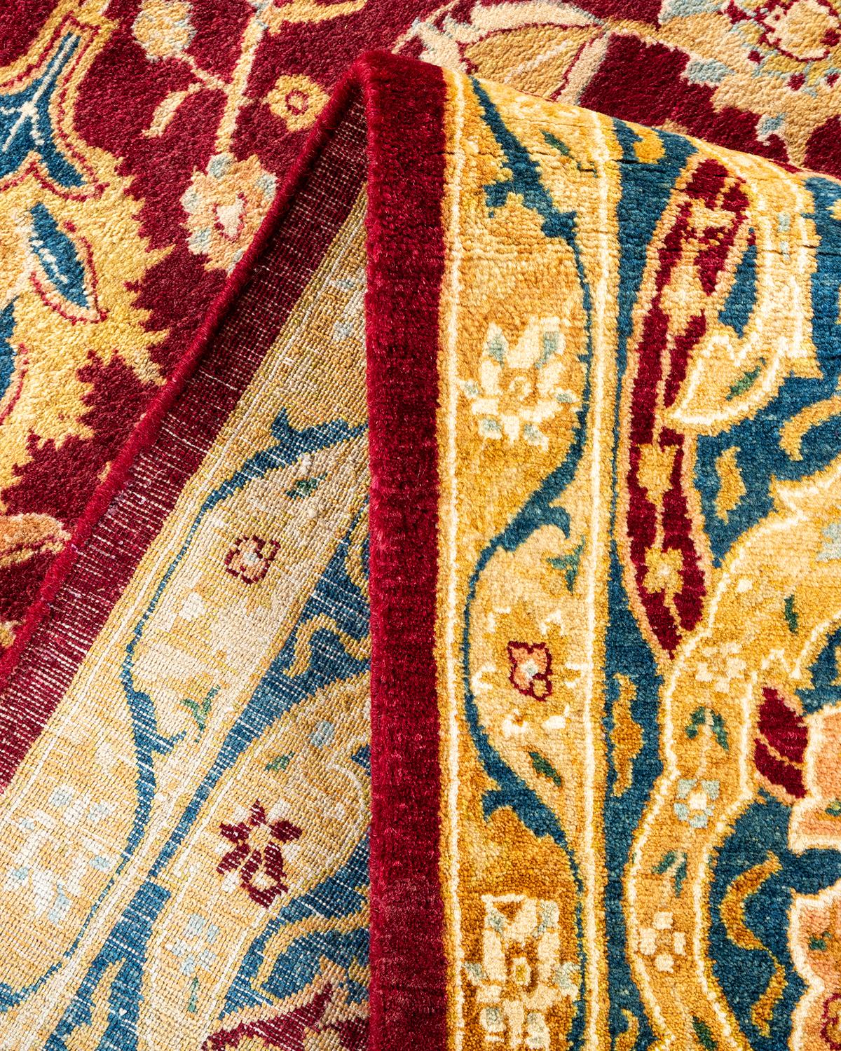 XXIe siècle et contemporain Tapis traditionnel Mogul rouge noué à la main en vente