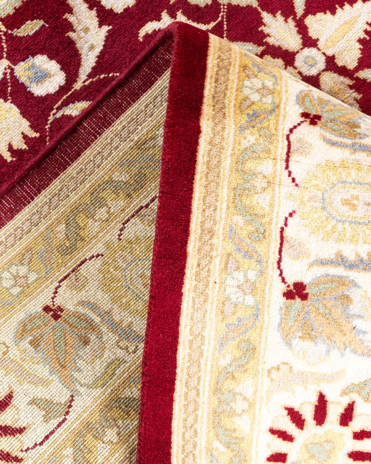 Laine Tapis traditionnel Mogul rouge noué à la main en vente