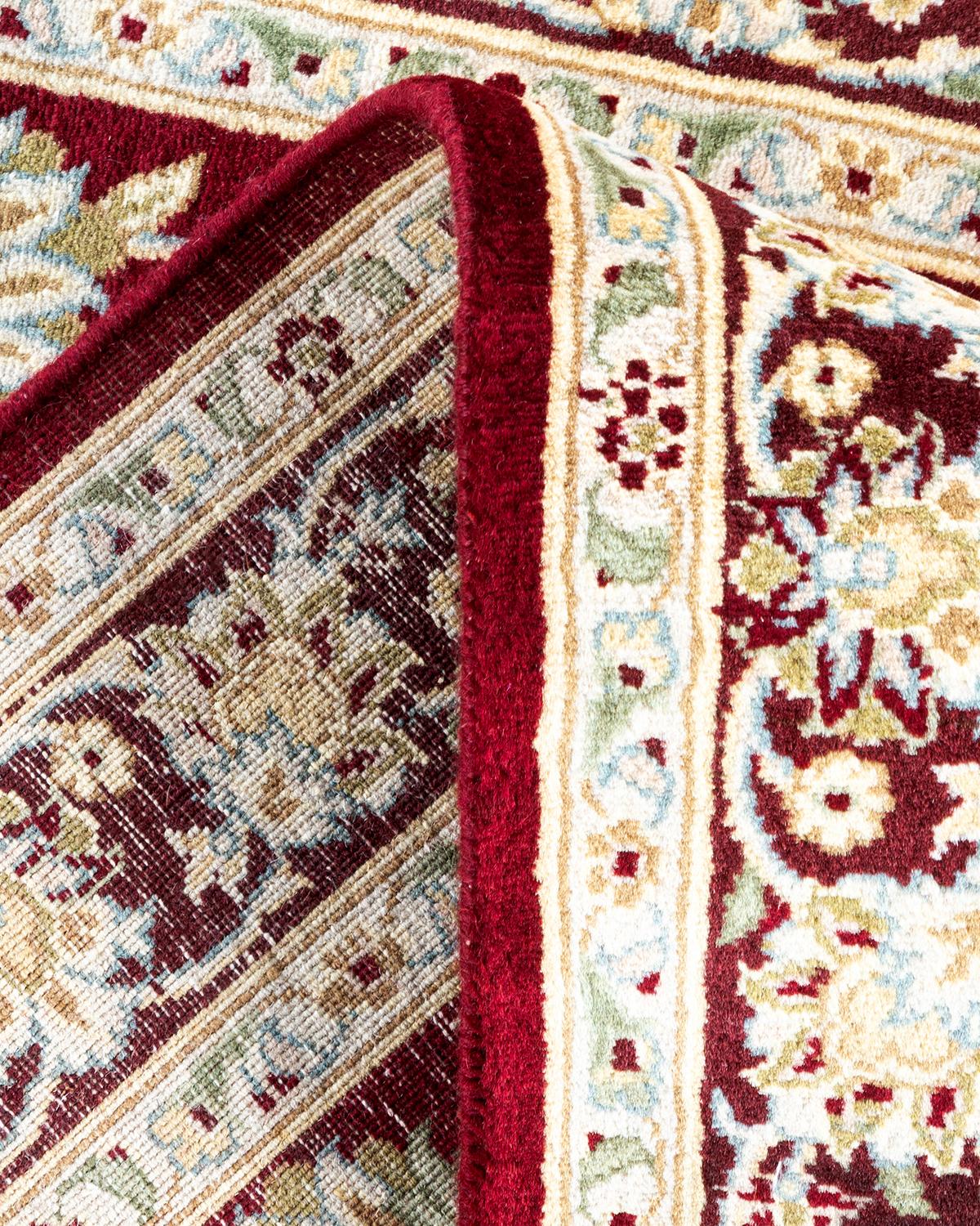 Laine Tapis traditionnel Mogul rouge noué à la main en vente