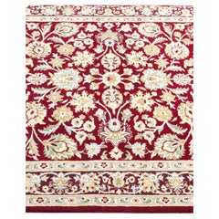 Traditioneller Mogul-Teppich aus handgeknüpfter Wolle in Rot